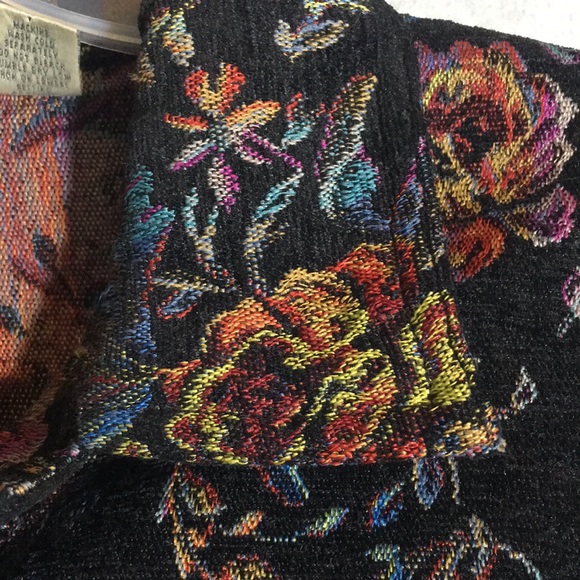 CHICO’S Boho Bohemian Minimalist Lagan Look Tapestry Jacket Rich Winter Coloring - Picture 11 of 16